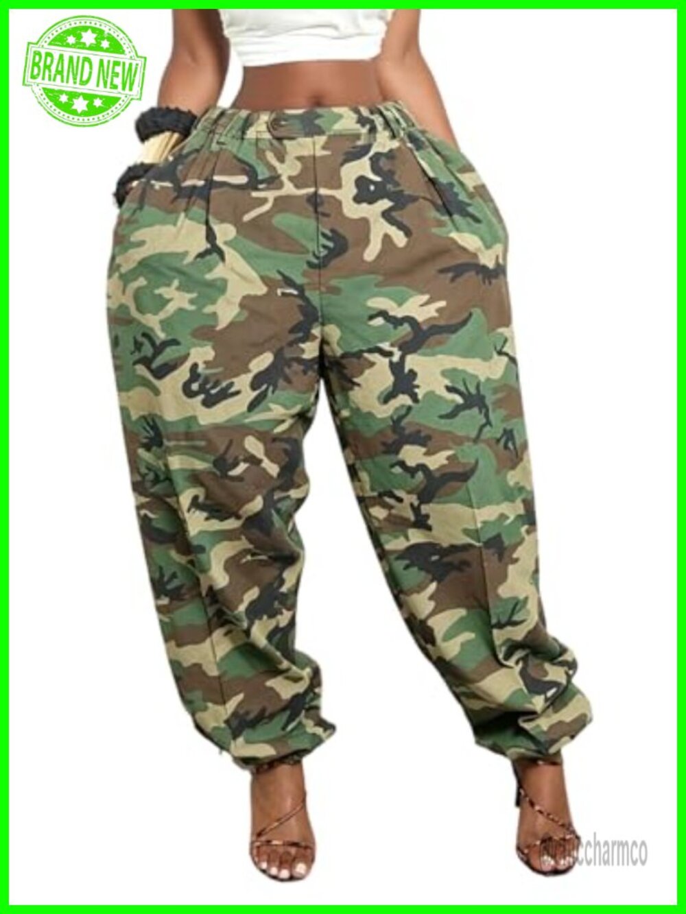 Women's Baggy Parachute Pants Wide Leg Tapered Y2K Trousers